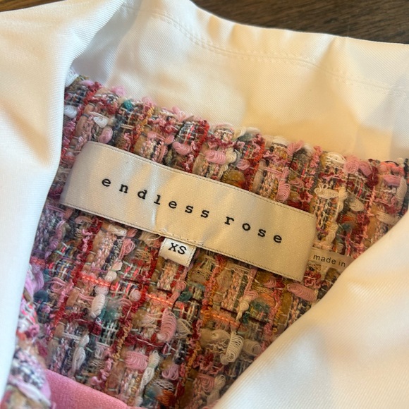 Endless Rose Pink Tweed Mini Dress with White Collar - Picture 10 of 10